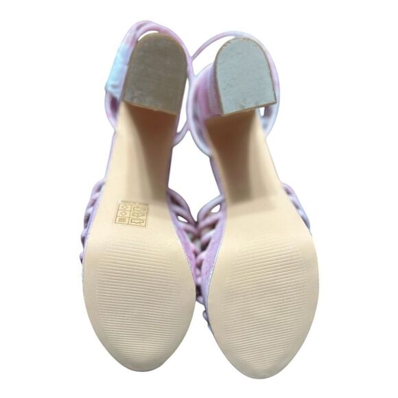 SHEIN Pink Platform Block Heel Sandals Ankle Strap Y2K Barbiecore Party Size 11 - Picture 9 of 10